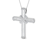 Diamond Cross Baguette & Round Diamonds 3.15ct In 9k White Gold - All Diamond
