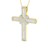 Diamond Cross Baguette & Round Diamonds 7.15ct In 18k Yellow Gold - All Diamond