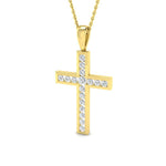 Diamond Cross Necklace with 1.00ct G/SI Diamonds in 9k Yellow Gold - All Diamond