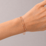 Diamond Double Chain Bracelet 0.25ct G/SI 18k Rose Gold - All Diamond