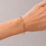 Diamond Double Chain Bracelet 0.25ct G/SI 18k Rose Gold - All Diamond