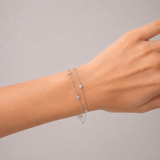 Diamond Double Chain Bracelet 0.85ct G/SI 18k White Gold - All Diamond