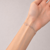 Diamond Double Chain Bracelet 0.85ct G/SI 18k White Gold - All Diamond