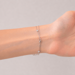 Diamond Double Chain Bracelet 0.85ct G/SI 18k White Gold - All Diamond