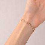 Diamond Double Chain Bracelet 0.85ct G/SI 18k Yellow Gold - All Diamond