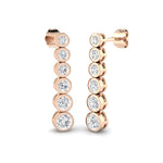 Diamond Drop Earrings 1.20ct G/SI Quality in 18k Rose Gold 4.8mm - All Diamond