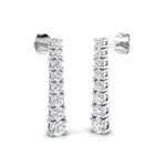 Diamond Drop Earrings 1.20ct G/SI Quality in 18k White Gold 3.0mm - All Diamond