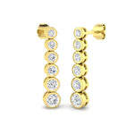 Diamond Drop Earrings 1.20ct G/SI Quality in 18k Yellow Gold 4.8mm - All Diamond