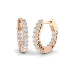 Diamond Hoop Earrings 0.50ct G/SI Quality Diamonds 18k Rose Gold - All Diamond