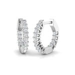 Diamond Hoop Earrings 0.50ct G/SI Quality Diamonds 18k White Gold - All Diamond