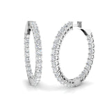 Diamond Hoop Earrings 2.00ct G/SI Quality Diamonds 18k White Gold - All Diamond