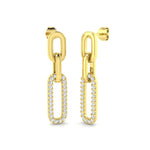 Diamond Paperclip Earrings 0.70ct G/SI Quality in 9k Yellow Gold - All Diamond