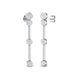 Diamond Rub Over Drop Earrings 0.75ct G/SI Quality 18k White Gold - All Diamond