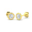 Diamond Rub Over Stud Earrings 0.50ct G/SI Quality in 18k Yellow Gold - All Diamond