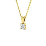 Diamond Solitaire Necklace 0.10ct G/SI in 18k Yellow Gold - All Diamond