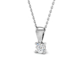 Diamond Solitaire Necklace 0.20ct G/SI in 18k White Gold - All Diamond
