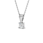 Diamond Solitaire Necklace 0.25ct G/SI in 18k White Gold - All Diamond