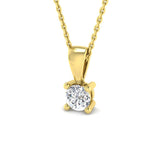 Diamond Solitaire Necklace 0.30ct G/SI in 18k Yellow Gold - All Diamond