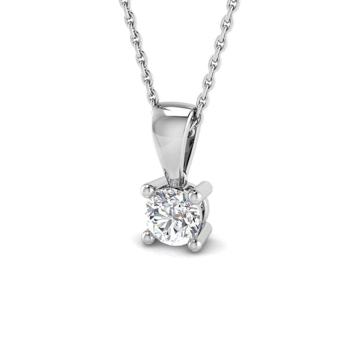 Collar con solitario de diamante de 0,40 ct G/SI en oro blanco de 18 k