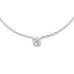 Diamond Solitaire Pendant Necklace 0.15ct G/SI in 18k White Gold - All Diamond