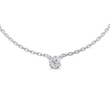 Diamond Solitaire Pendant Necklace 0.25ct G/SI in 18k White Gold - All Diamond
