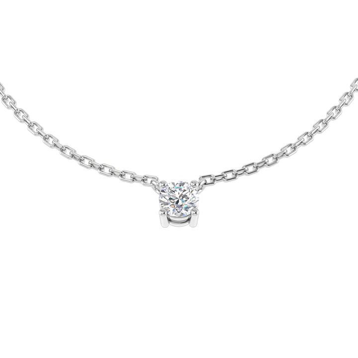 Diamond Solitaire Pendant Necklace 0.25ct G/SI in 18k White Gold