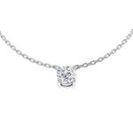 Diamond Solitaire Pendant Necklace 0.40ct G/SI in 18k White Gold - All Diamond