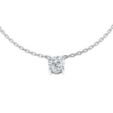 Diamond Solitaire Pendant Necklace 0.40ct G/SI in 18k White Gold - All Diamond