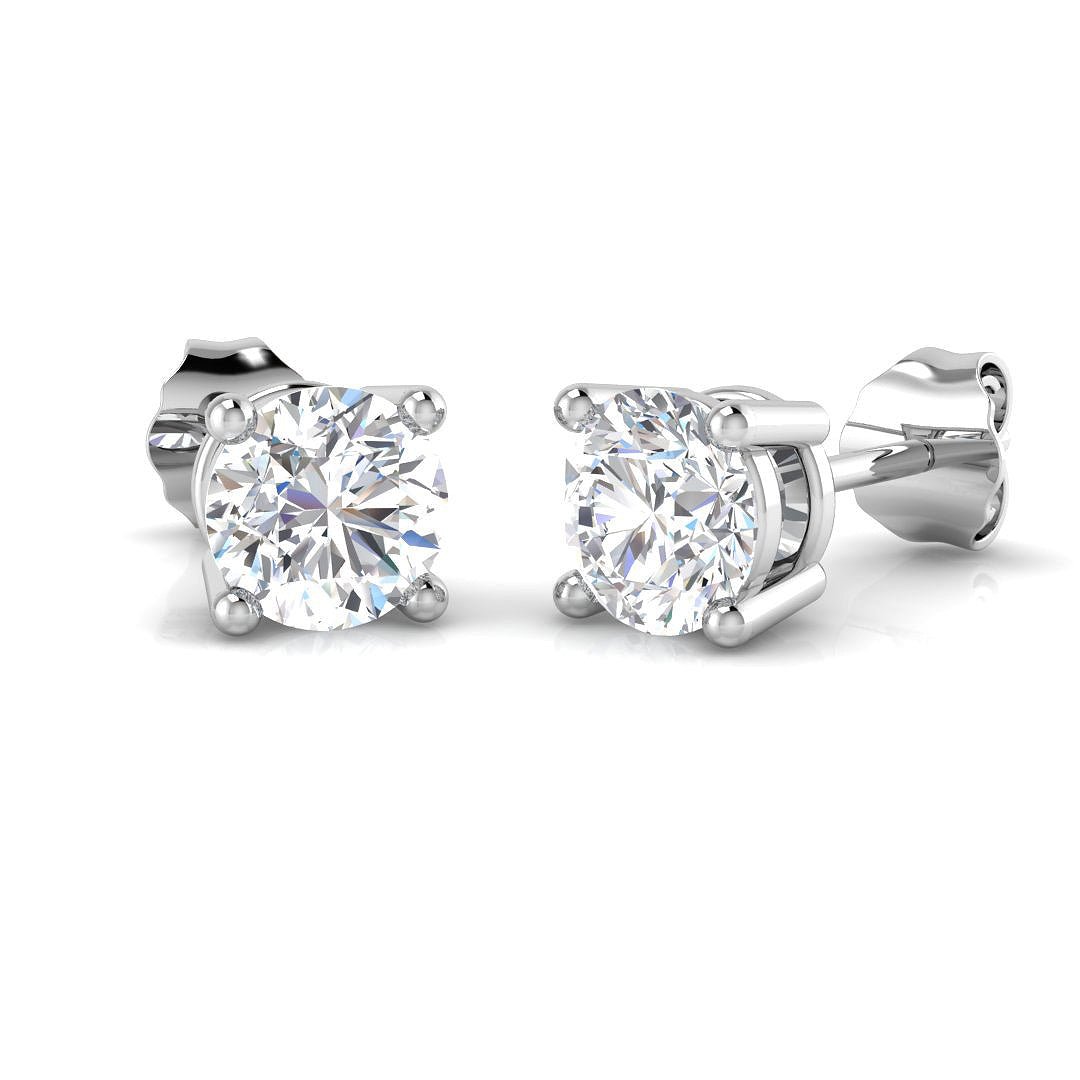 Diamond Stud Earrings 1.50ct G/SI Quality in 18k White Gold - All Diamond