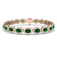 Emerald & Diamond Halo Bracelet 12.00ct in 18k Rose Gold - All Diamond