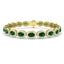 Emerald & Diamond Halo Bracelet 12.00ct in 18k Yellow Gold