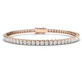 Fancy Set Diamond Tennis Bracelet 5.00ct G/SI in 18k Rose Gold - All Diamond