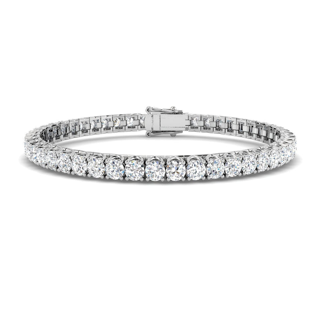 Fancy Set Diamond Tennis Bracelet 6.60ct G/SI in 18k White Gold - All Diamond