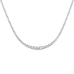 Graduated Diamond Tennis Necklace 7.50ct G/SI Quality 18k White Gold - All Diamond