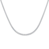 Half Set Diamond Tennis Necklace 2.40ct G/SI Quality 18k White Gold - All Diamond