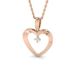 Heart Pendant 0.02ct Diamond 9K Rose Gold - All Diamond