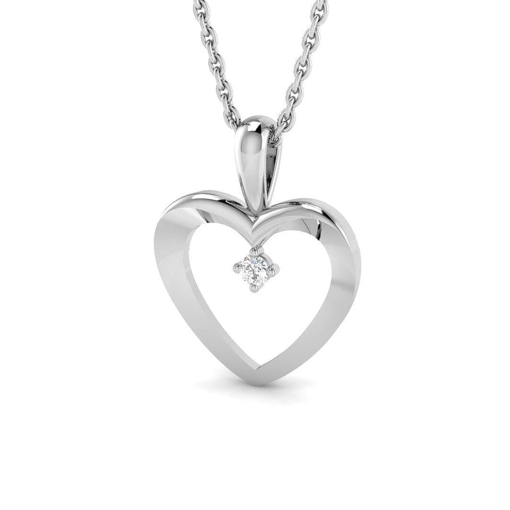 Colgante Corazón 0.02ct Diamante Oro Blanco 9K