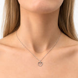 Heart Pendant 0.02ct Diamond 9K White Gold - All Diamond