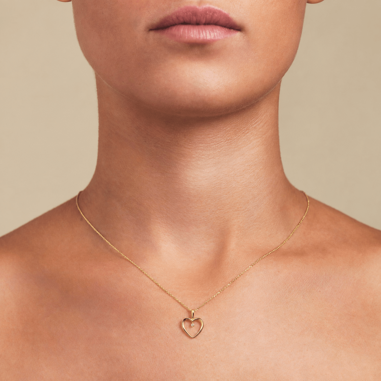 Heart Pendant 0.02ct Diamond 9k Yellow Gold - All Diamond