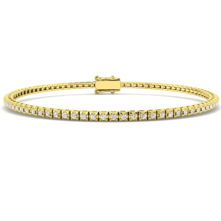 Brazalete Tennis de Diamantes 1.00ct G/SI en Oro Amarillo 18k