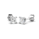 Modern Diamond Stud Earrings 0.50ct G/SI Quality in 18k White Gold - All Diamond