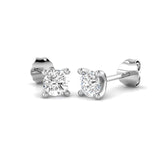 Modern Diamond Stud Earrings 0.60ct G/SI Quality in 18k White Gold - All Diamond