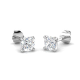 Modern Diamond Stud Earrings 1.00ct G/SI Quality in 18k White Gold - All Diamond