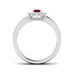 Oval 0.50ct Ruby 0.20ct Diamond Cluster Ring in Platinum - All Diamond