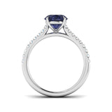 Oval Blue Sapphire and Diamond Engagement Ring 2.30ct Platinum - All Diamond