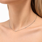 Round Diamond Chain Necklace 0.32ct G/SI 18k White Gold 16" - All Diamond