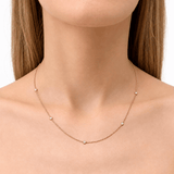 Round Diamond Chain Necklace 0.40ct G/SI 18k Rose Gold 18" - All Diamond