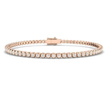 Rub Over Diamond Tennis Bracelet 1.00ct G/SI in 9k Rose Gold - All Diamond