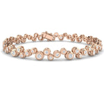 Rub Over Diamond Tennis Bracelet 1.40ct G/SI in 18k Rose Gold - All Diamond