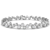 Rub Over Diamond Tennis Bracelet 1.40ct G/SI in 9k White Gold - All Diamond